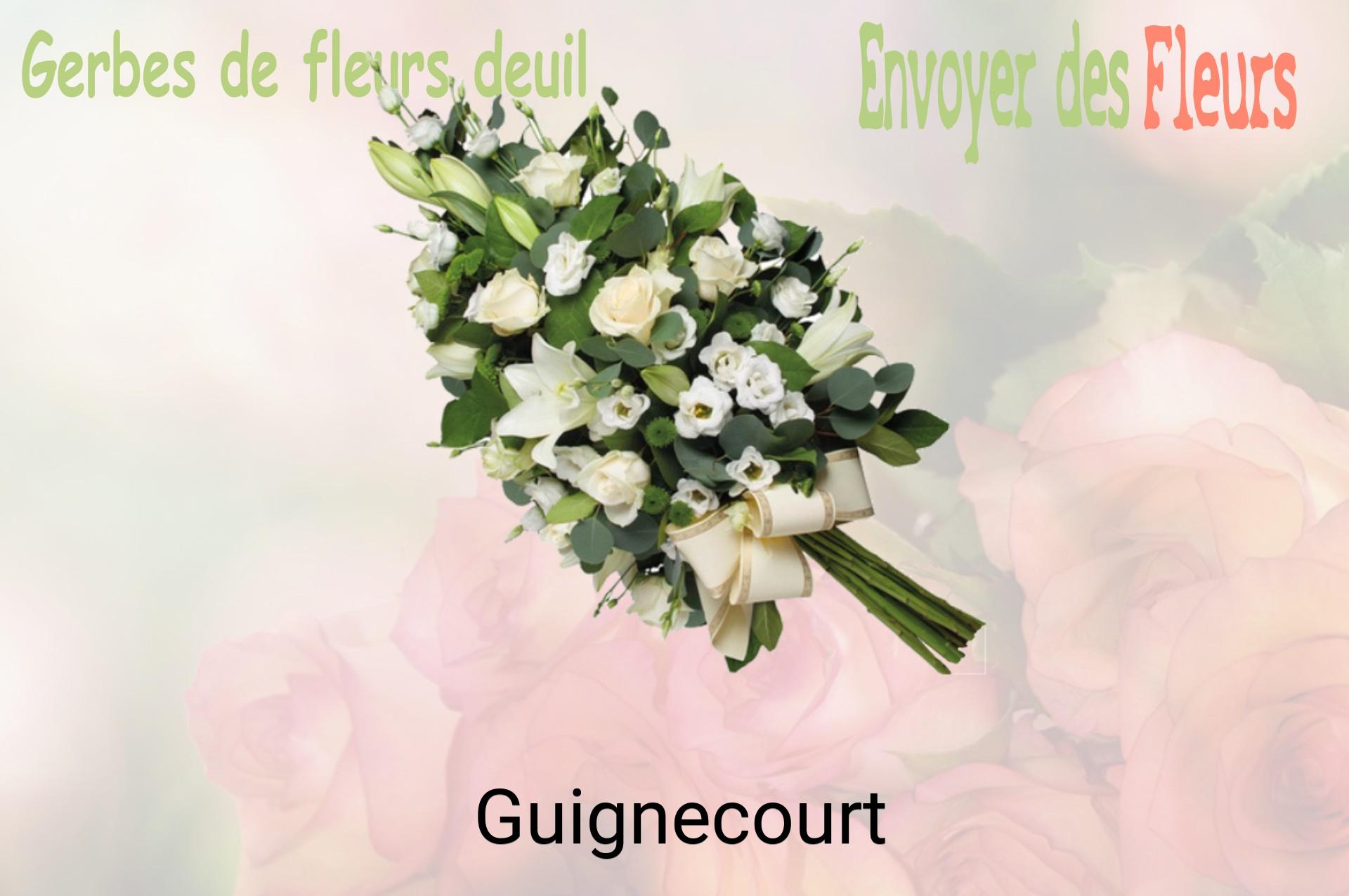 Gerbe de fleurs de deuil livrée à Guignecourt